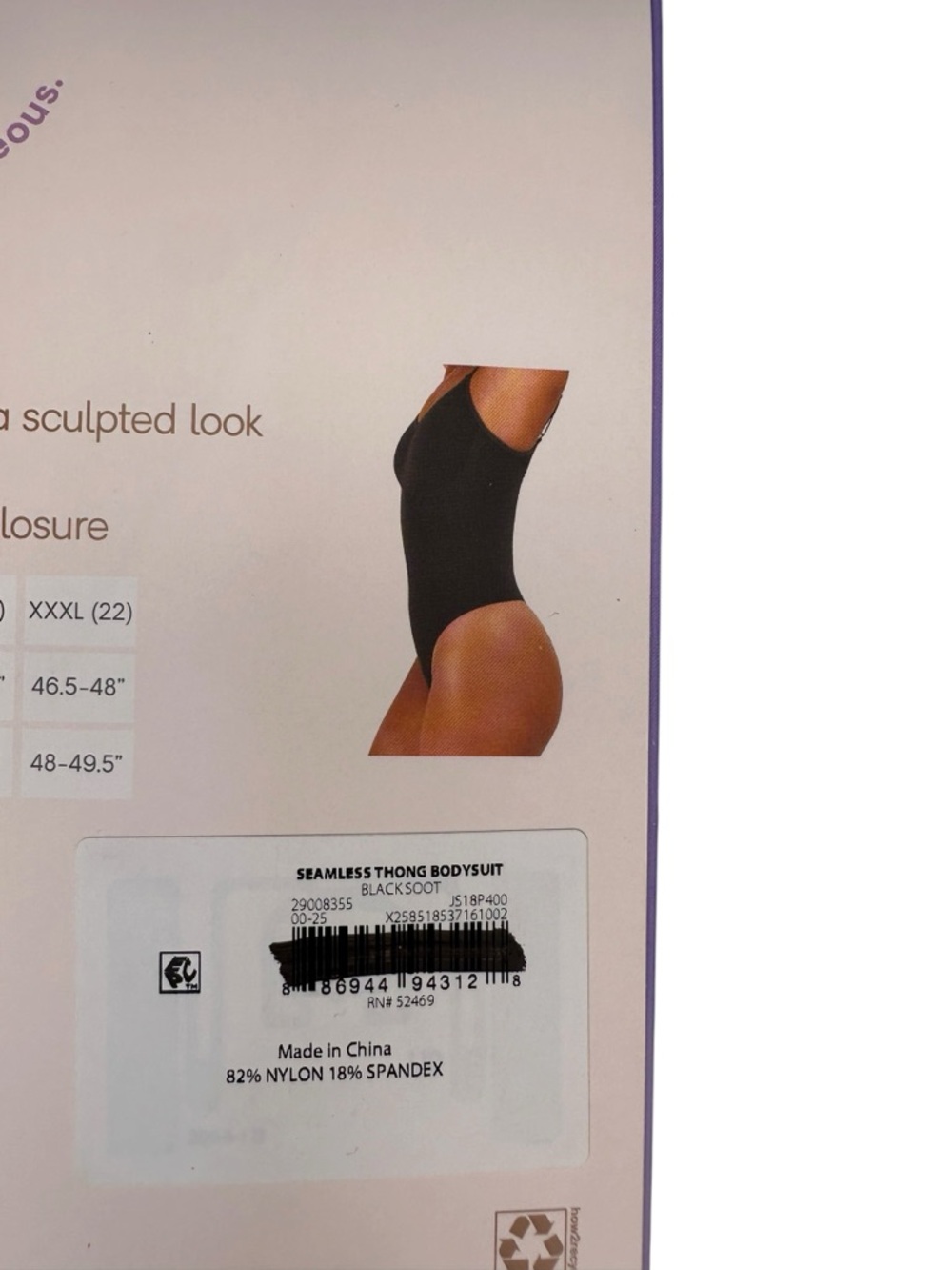 Joyspun Women’s Seamless Sculpting Thong Bodysuit – Size M – Black NWT - Picture 9 of 9